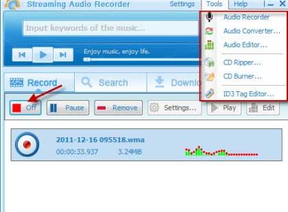 streaming audio recorder